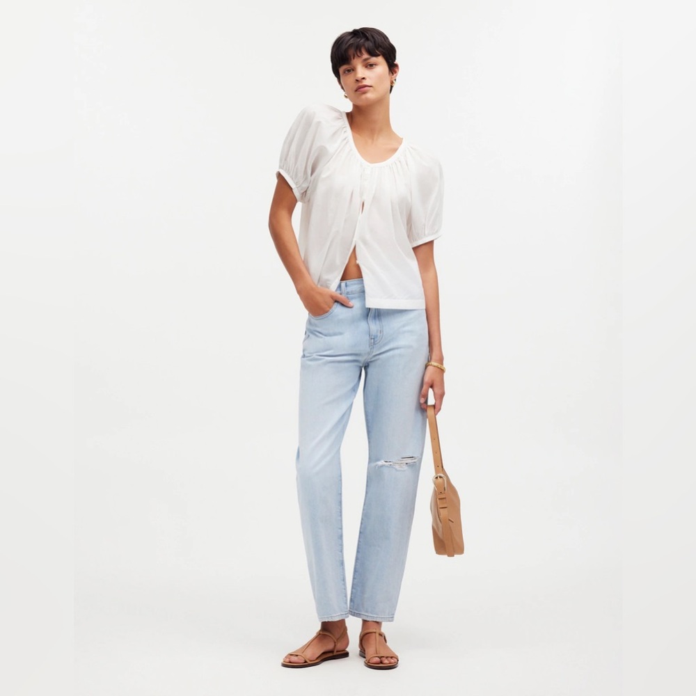 Madewell 90’s Straight Crop Jeans Fitzgerald Light Wash Size 25